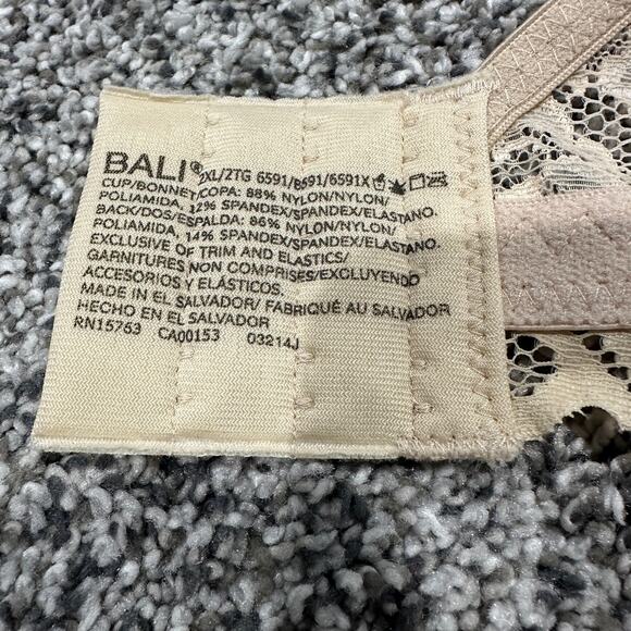 New with Tag! BALI Comfort 2XL Flex-Fit Bra, DF6591, Nude Lace, Convertible Back - Picture 3 of 7